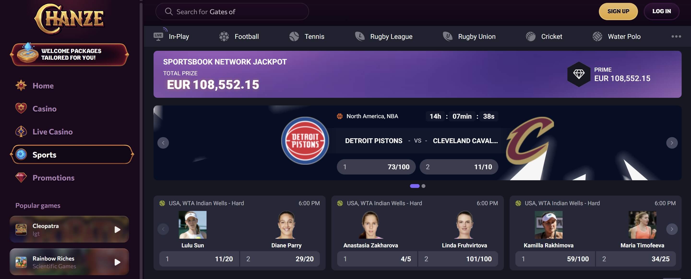 sportsbetting at chanze casino canada