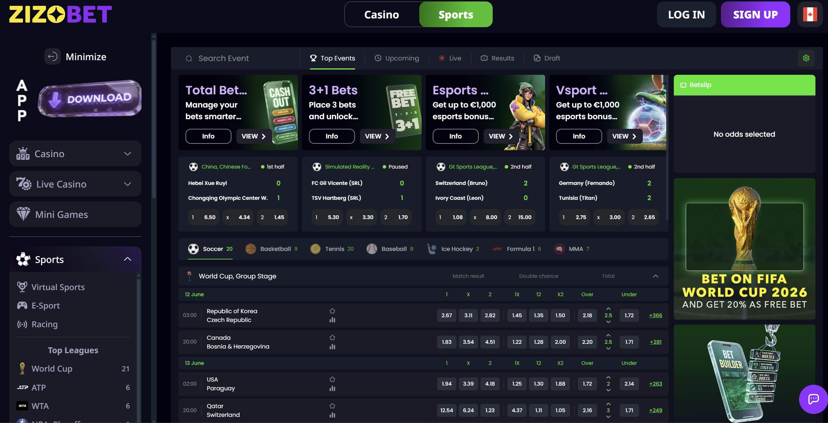 zizobet canada sports betting 